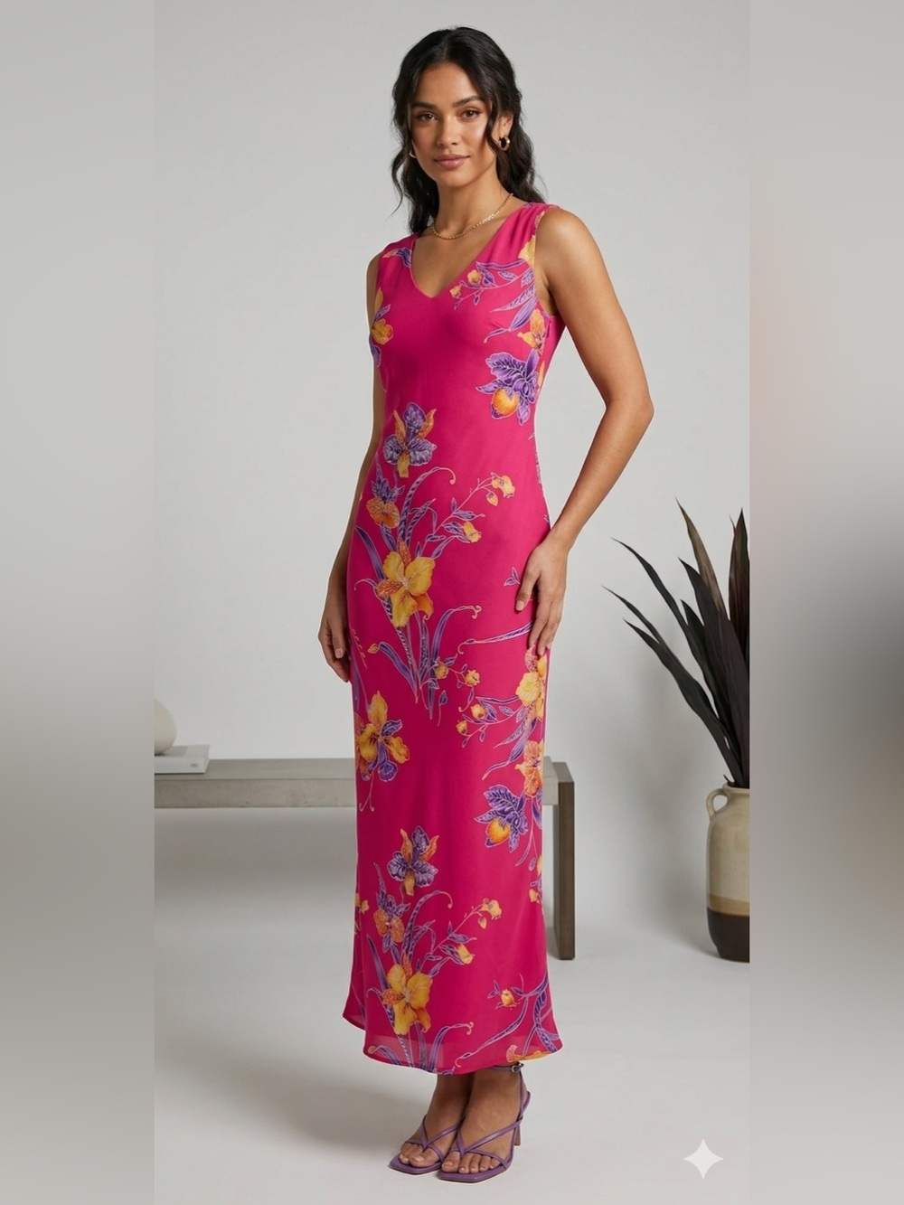 Pink Floral Maxi Dress